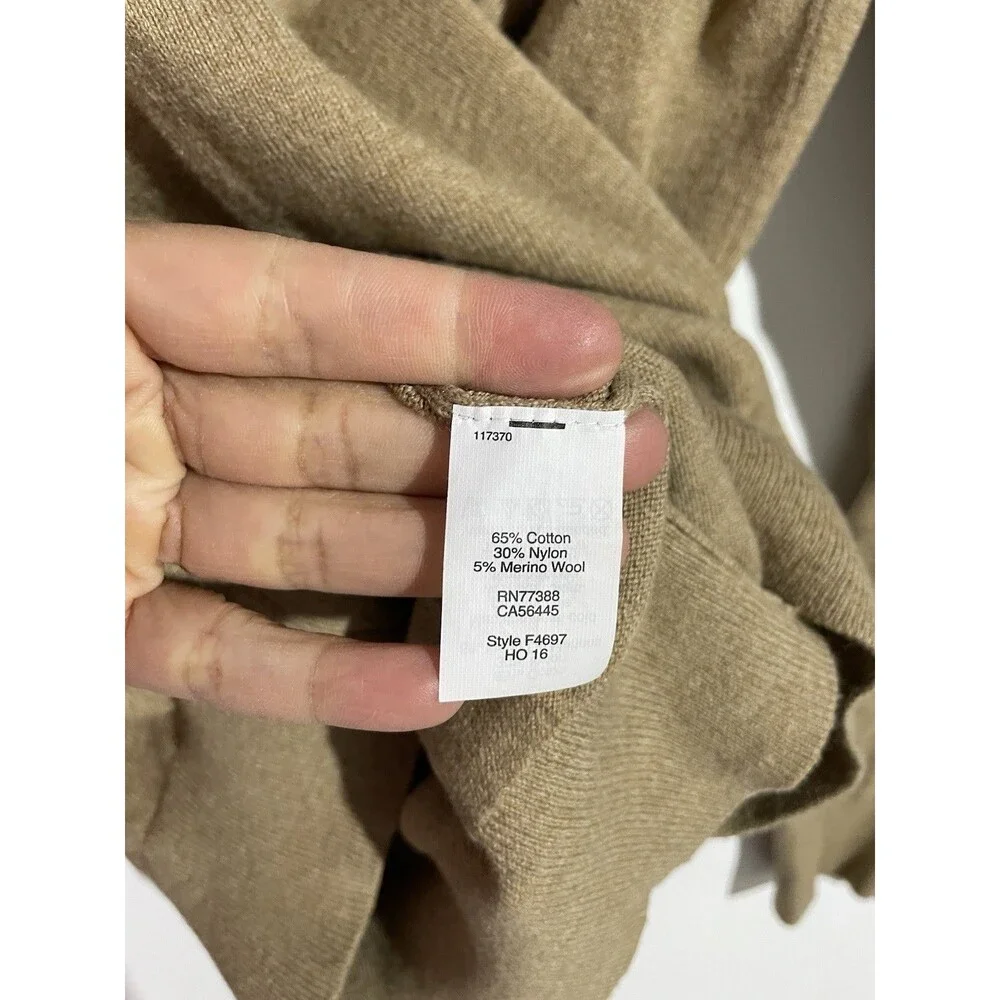J Crew Sweater Mens‎ L Tan Merino Wool Cotton Academia Preppy Business Office